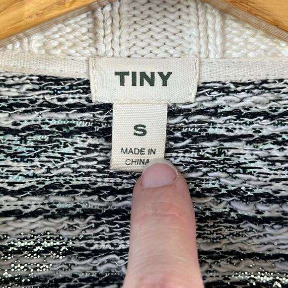 Anthropologie Tiny Mazarine Black And White Cardigan Sweater Size S - Picture 7 of 9